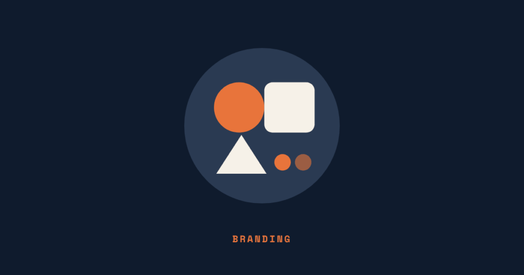 Illustration of brand identity shapes and colour swatches, for a guide on how to choose a branding agency in Dubai