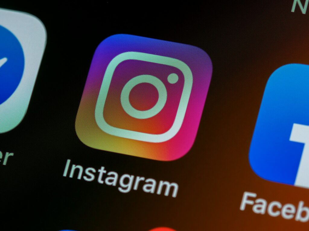 Smartphone screen with Instagram and Facebook apps used for Meta ads in Dubai